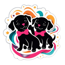 stickers cute puppies SVG PNG design