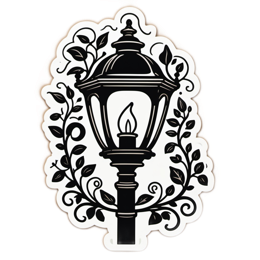 lantern vintage floral SVG PNG design with black and white floral elements