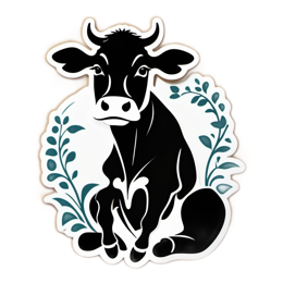 cow decoration SVG PNG design with clean design elements