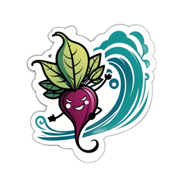 fun radish SVG PNG design with clean design elements, green and blue floral elements