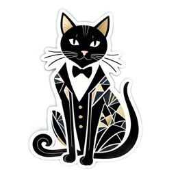 illustration tuxedo cat SVG PNG design with clean design elements