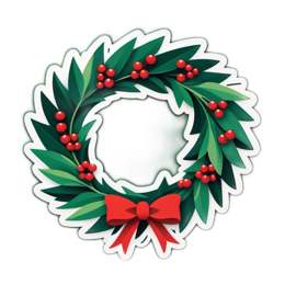 christmas wreath holidays SVG PNG design with red and green floral elements