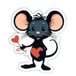 fantasy mouse heart SVG PNG design with clean design elements