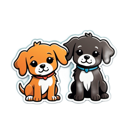 cute dogs stickers SVG PNG design with clean design elements