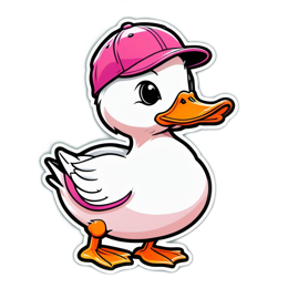 fashion cartoon duck SVG PNG design with clean design elements
