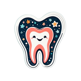 sticker tooth character SVG PNG design