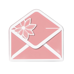 envelope flower SVG PNG design with white and pink floral elements