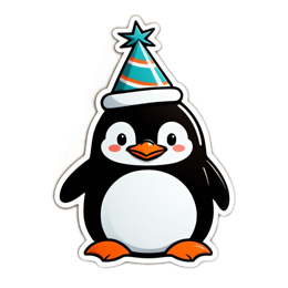 party penguin SVG PNG design with clean design elements