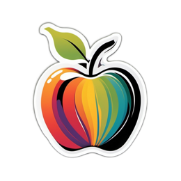 artistic colorful apple SVG PNG design with clean design elements