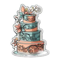 cake flower scrolls SVG PNG design with floral elements