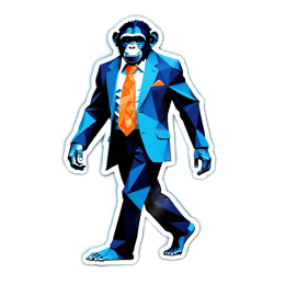 monkey suit walk SVG PNG design with clean design elements