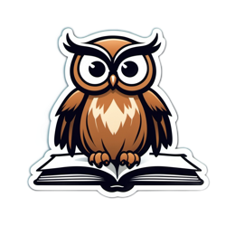 owl reading book SVG PNG design with clean design elements
