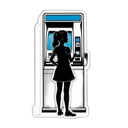 atm young girl SVG PNG design with clean design elements