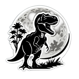 dinosaur moon SVG PNG design with clean design elements