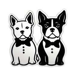 black white dogs SVG PNG design with clean design elements