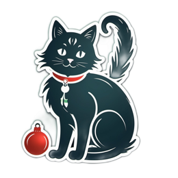 christmas cat ornament SVG PNG design with clean design elements
