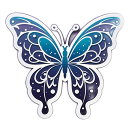 blue butterfly SVG PNG design with clean design elements