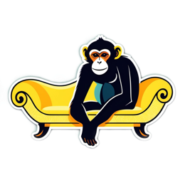 monkey sitting couch SVG PNG design