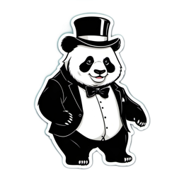 chic panda SVG PNG design with clean design elements