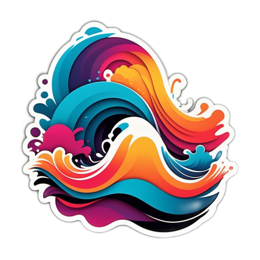 colorful wave SVG PNG design