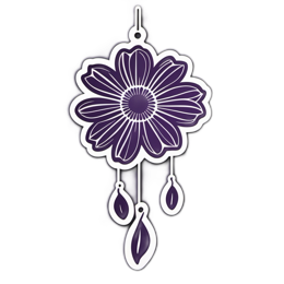 flower hanging SVG PNG design with clean design elements, purple floral elements
