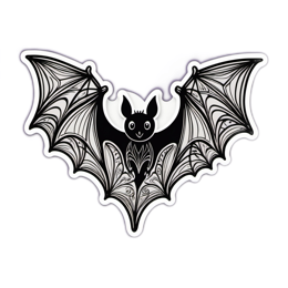 bat black white SVG PNG design with clean design elements