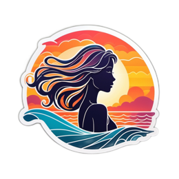 sunset waves SVG PNG design