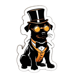 fancy dog sticker SVG PNG design with clean design elements