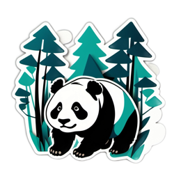 panda forest SVG PNG design with clean design elements