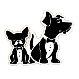 dogs tuxedos SVG PNG design with clean design elements