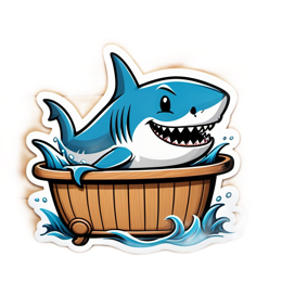 cartoon shark SVG PNG design with clean design elements