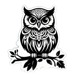 sticker owl SVG PNG design with clean design elements