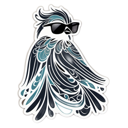 artistic stylized bird SVG PNG design with clean design elements