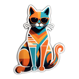 artsy stylish cat SVG PNG design with clean design elements