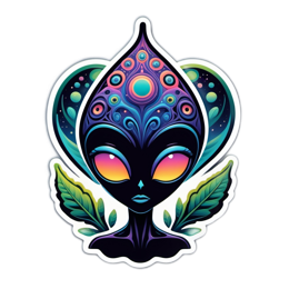 fantasy alien sticker SVG PNG design with clean design elements