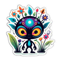 unicorn character flora SVG PNG design with clean design elements, green and blue floral elements
