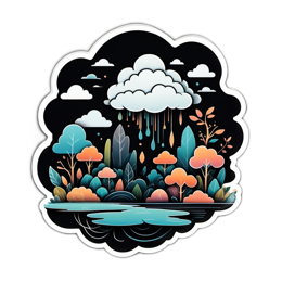 forest rain SVG PNG design with clean design elements