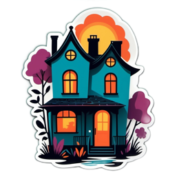 house sunset nature SVG PNG design
