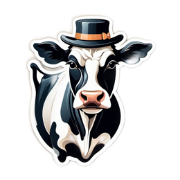 artistic cow hat SVG PNG design with clean design elements