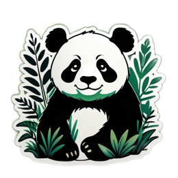 panda foliage SVG PNG design with clean design elements
