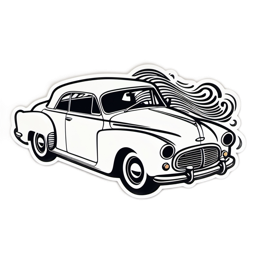 car drawing sticker SVG PNG design with clean design elements