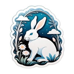 bunny nightscene SVG PNG design