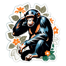 chimpanzee nature SVG PNG design with clean design elements