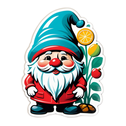 gnome colorful fruit SVG PNG design with clean design elements