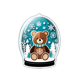 snowglobe bear SVG PNG design with clean design elements