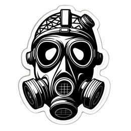 gas mask sticker SVG PNG design with clean design elements