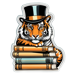 illustration tiger books SVG PNG design