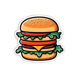 hamburger sticker SVG PNG design with clean design elements