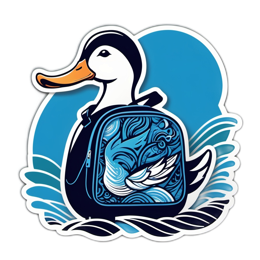 artistic duck sticker SVG PNG design with clean design elements
