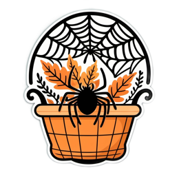 spider leaves SVG PNG design with clean design elements, black and orange floral elements